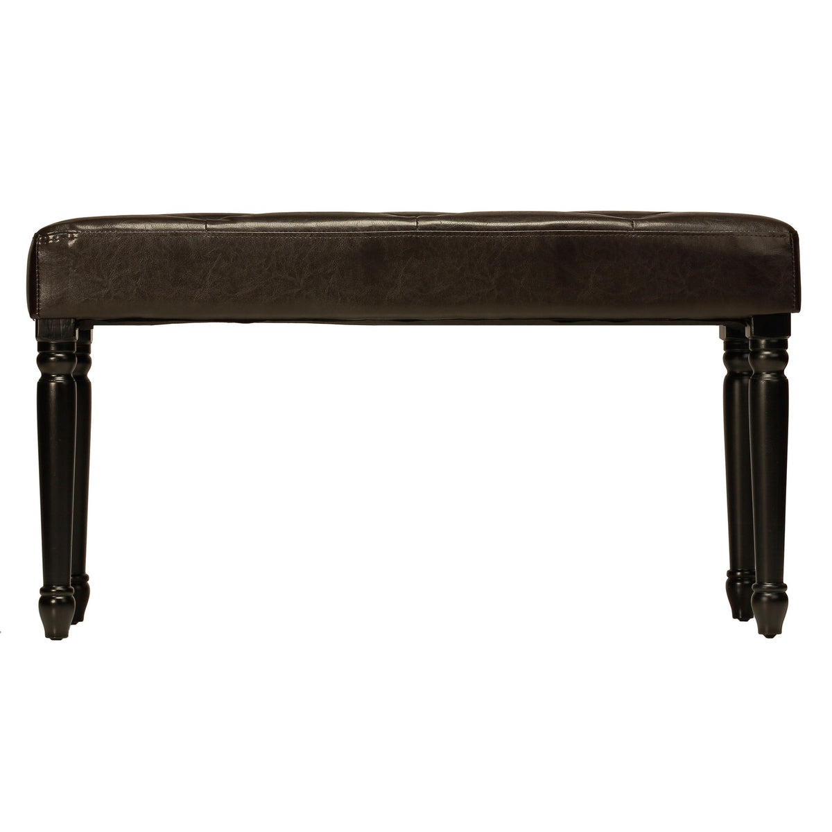 Cortesi Home Franz Espresso Brown Tufted Ottoman Piano Bench
