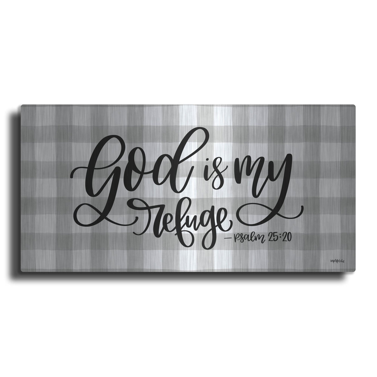 Luxe Metal Art &#39;God is My Refuge&#39; by Imperfect Dust, Metal Wall Art