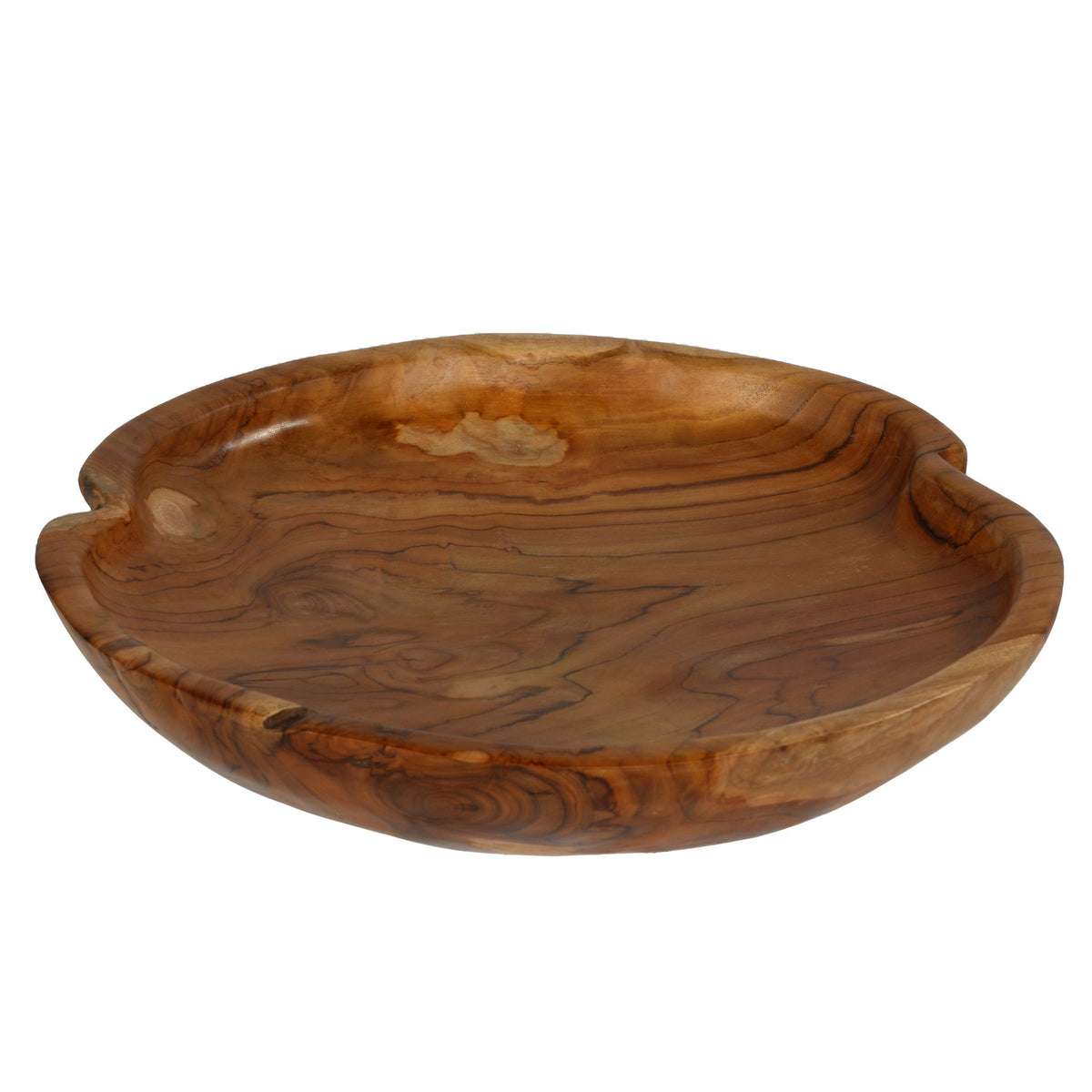 Bare Decor Ezma Solid Teak Decorative Bowl, Hand Made, 15.5&quot; Round