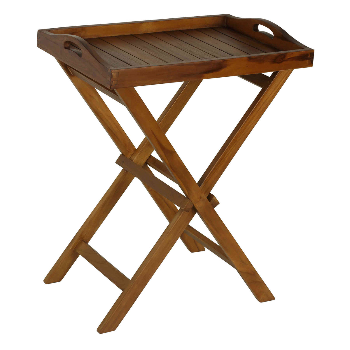 Bare Decor Kalos Indoor/Outdoor Tray Table in Solid Teak Wood