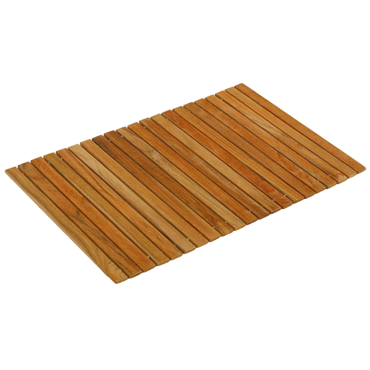 Bare Decor Asi Genuine Teak Wood Flexible Table Top Placemat or Sofa Arm Tray, 1 Mat 19&quot; x 12&quot;