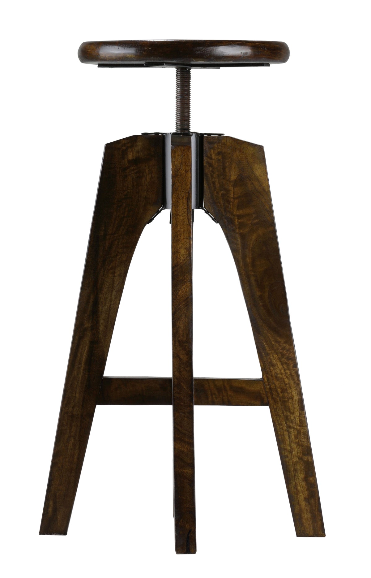Bare Decor Rorie Adjustable Swivel Counter Stool in Solid Wood