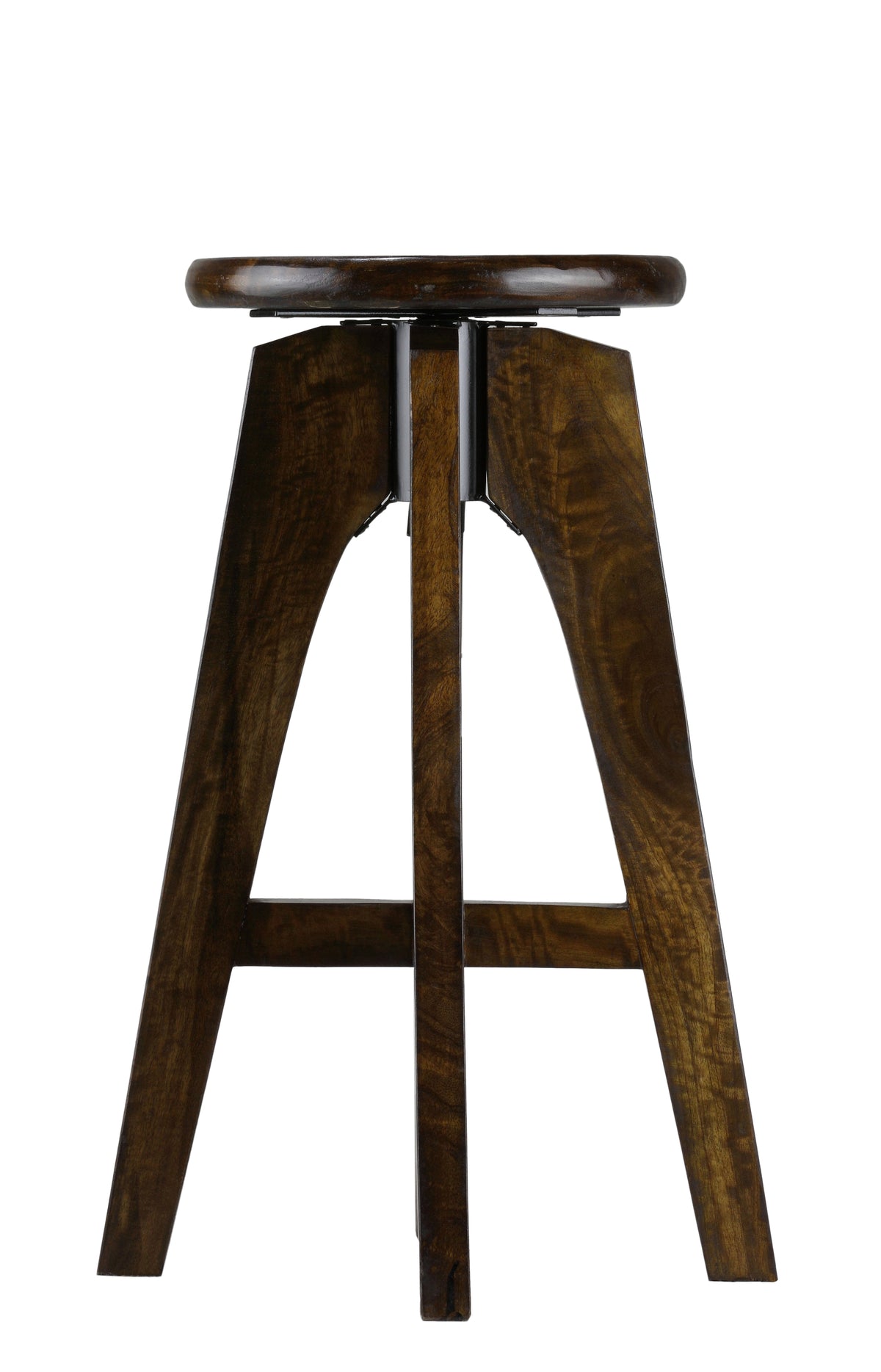 Bare Decor Rorie Adjustable Swivel Counter Stool in Solid Wood