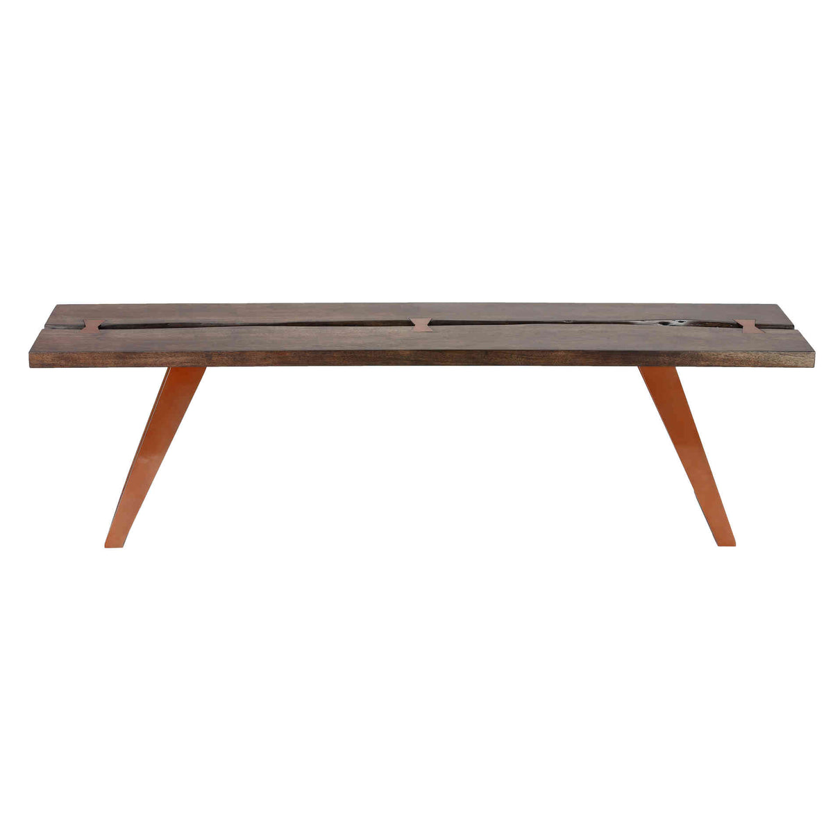 Bare Decor Admiral Wood  Dining Bench with Steel Frame, 47&quot;