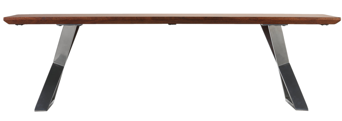Cortesi Home Emperor Wood Dining Bench with Steel Base