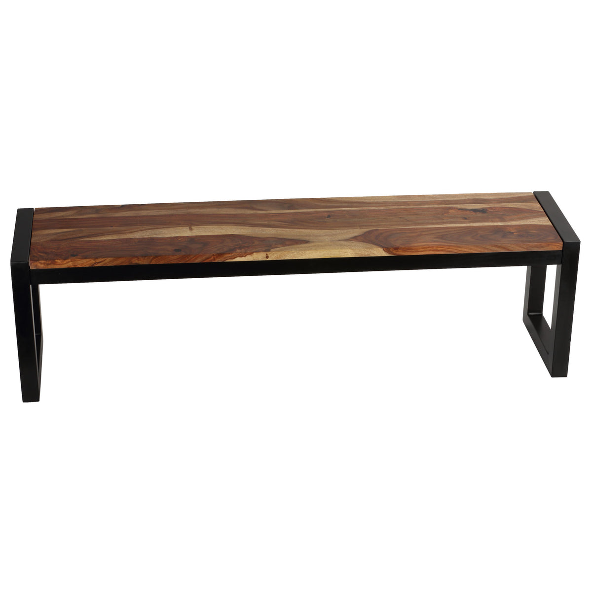 Bare Decor Delia Wood Dining Bench with Metal Base