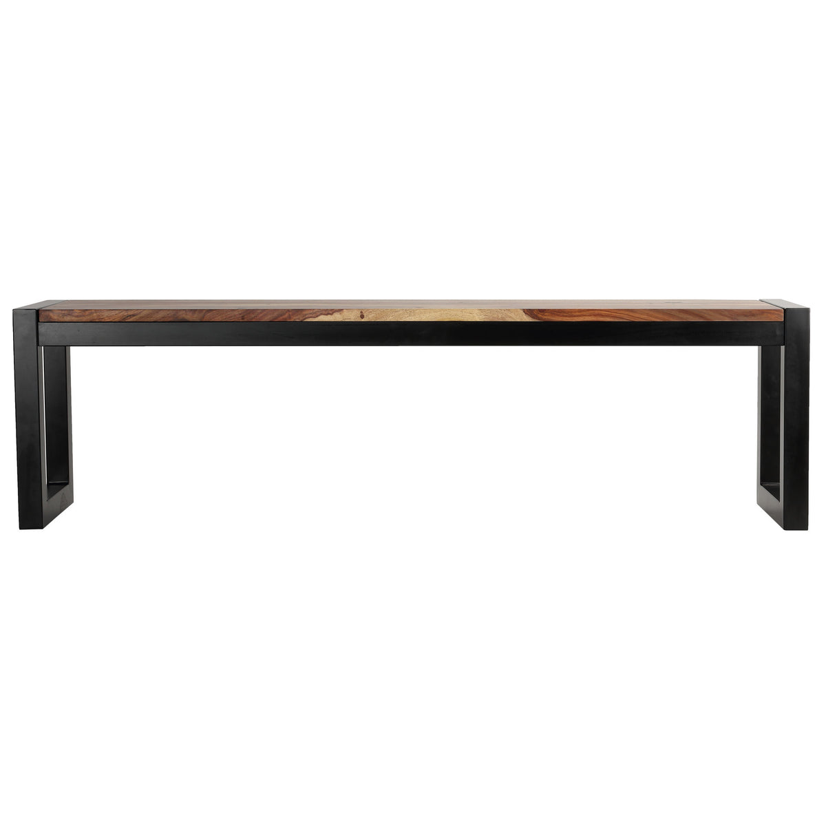 Bare Decor Delia Wood Dining Bench with Metal Base