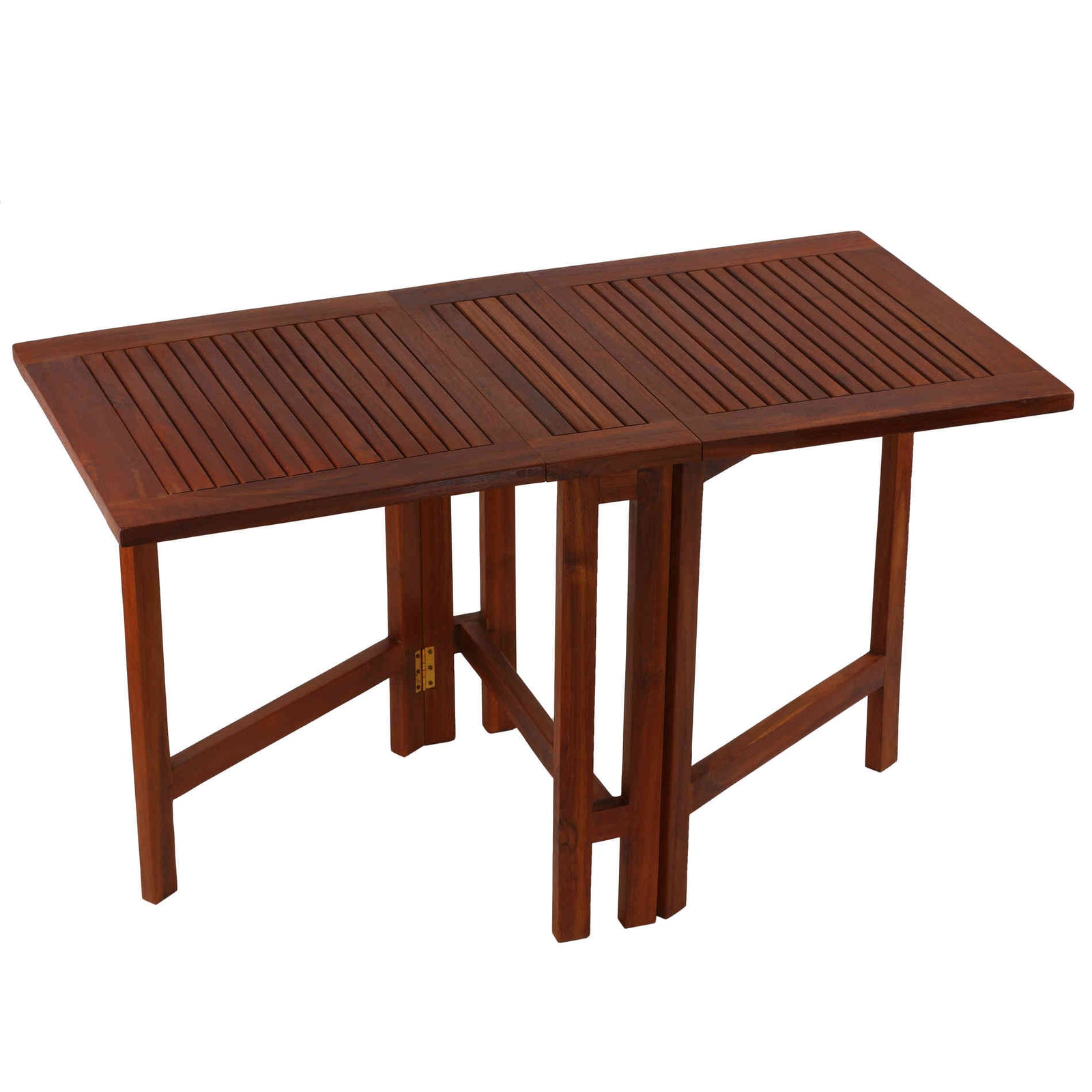 Bare Decor Emery Double Leaf Butterfly Folding Dining Table, Teak