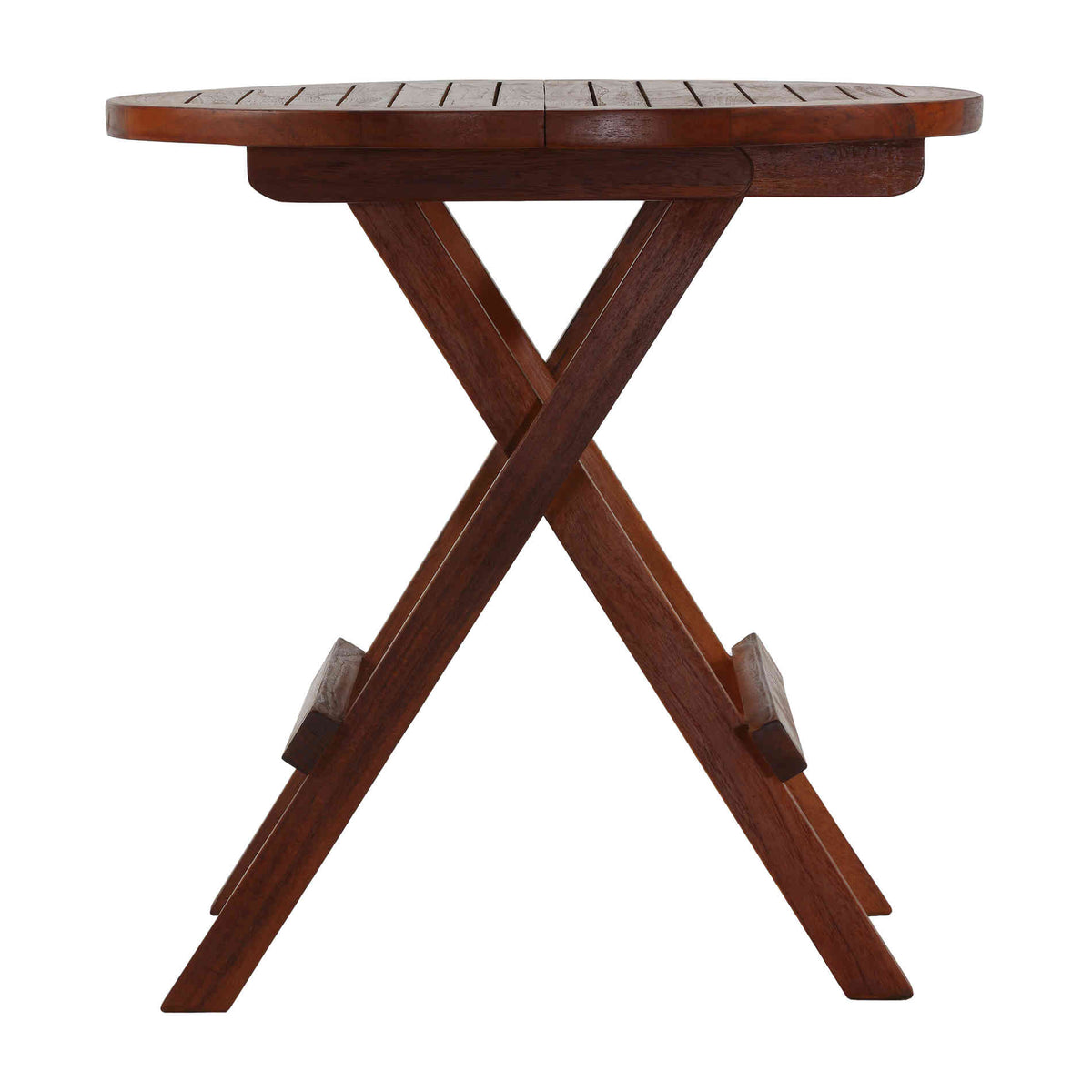 Bare Decor Karlyn Round Folding End Table in Teak Wood, 20&quot;