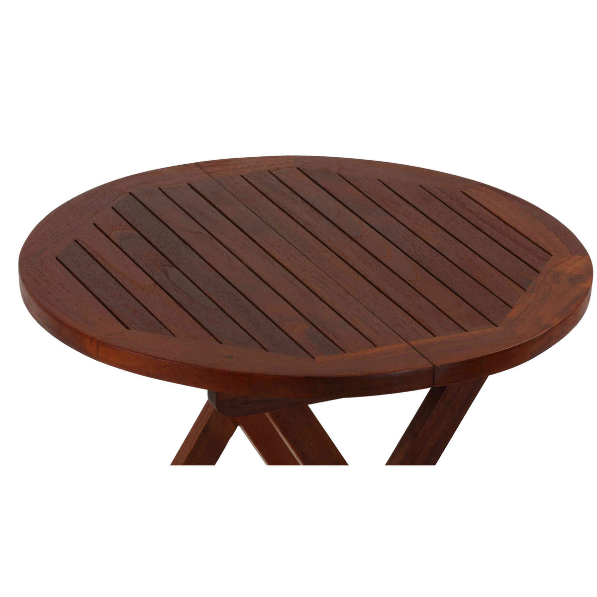 Bare Decor Karlyn Round Folding End Table in Teak Wood, 20&quot;