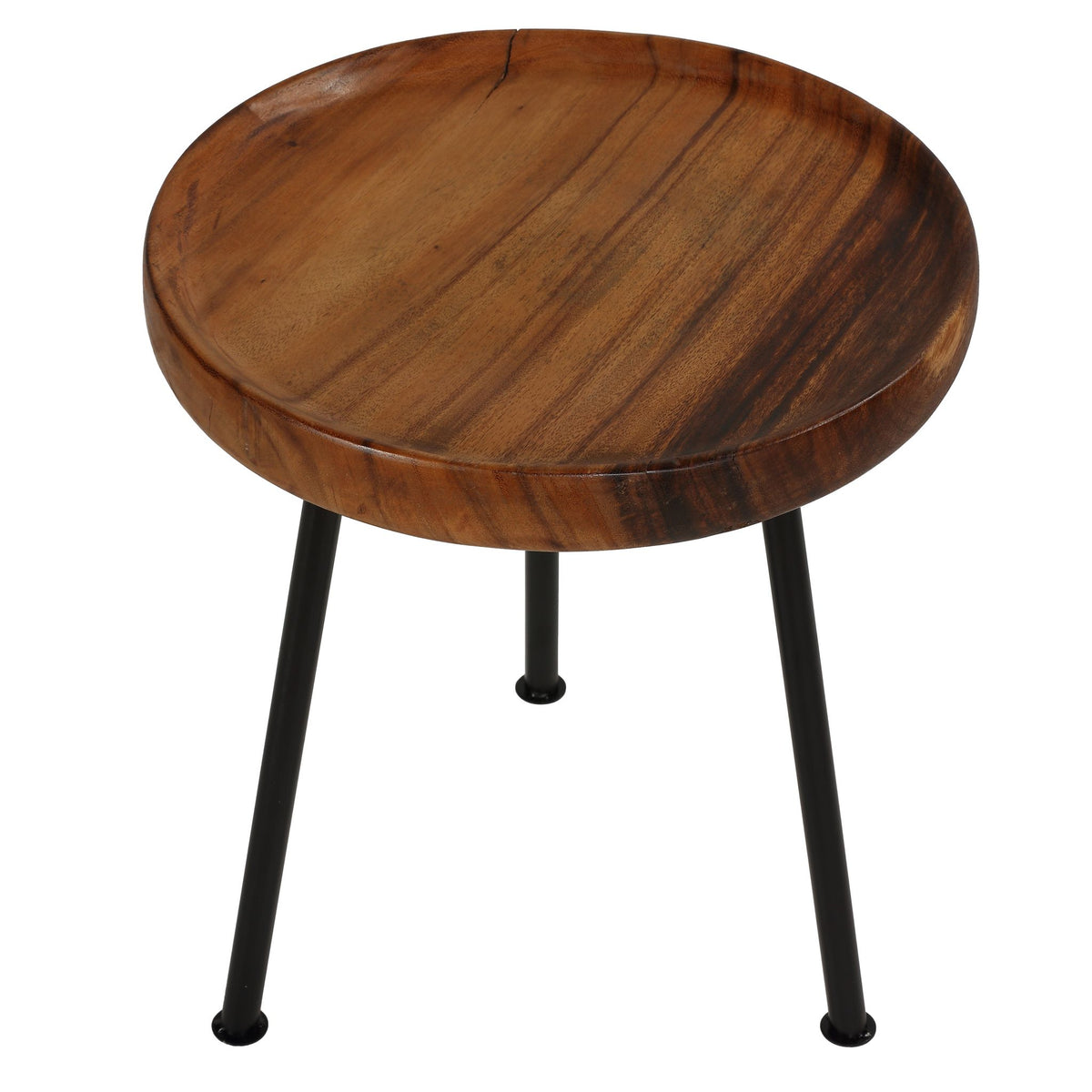Bare Decor Kuzko Solid Teak Wood Small Side Table, 15&quot; Round