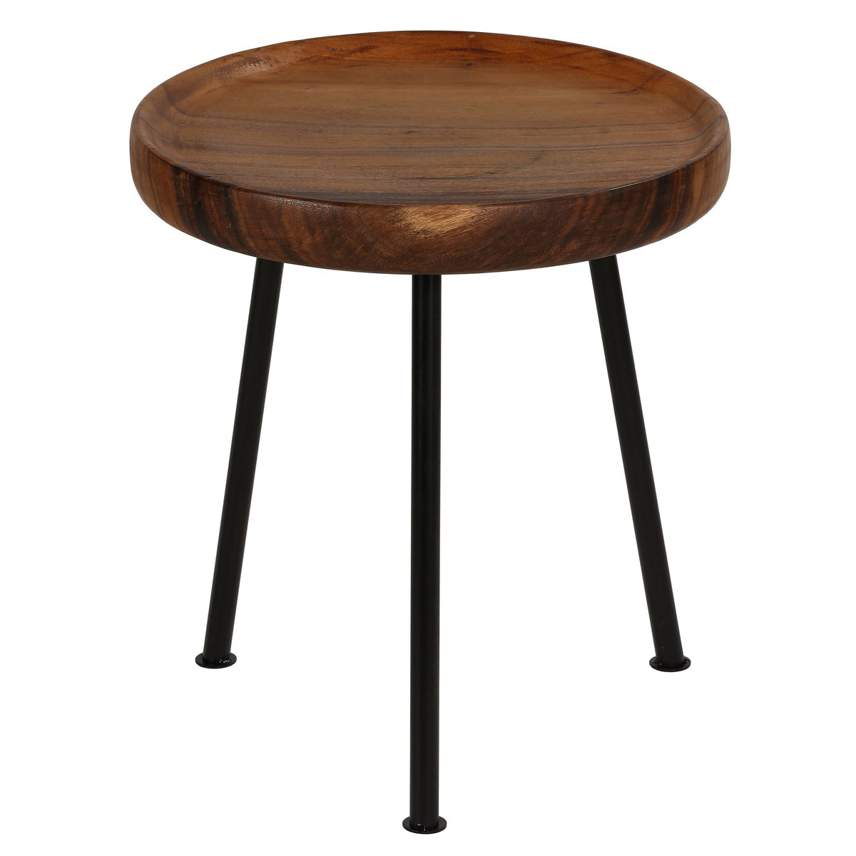 Bare Decor Kuzko Solid Teak Wood Small Side Table, 15&quot; Round