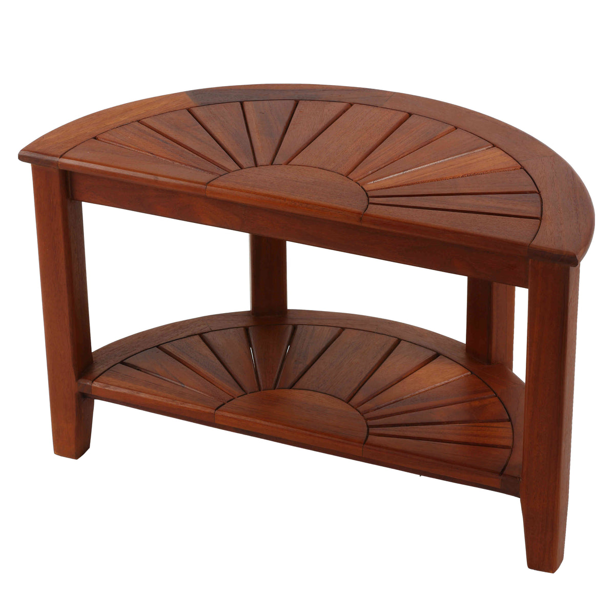 Bare Decor Chesser Half Circle Bench in Solid Teak Wood, 17&quot; High