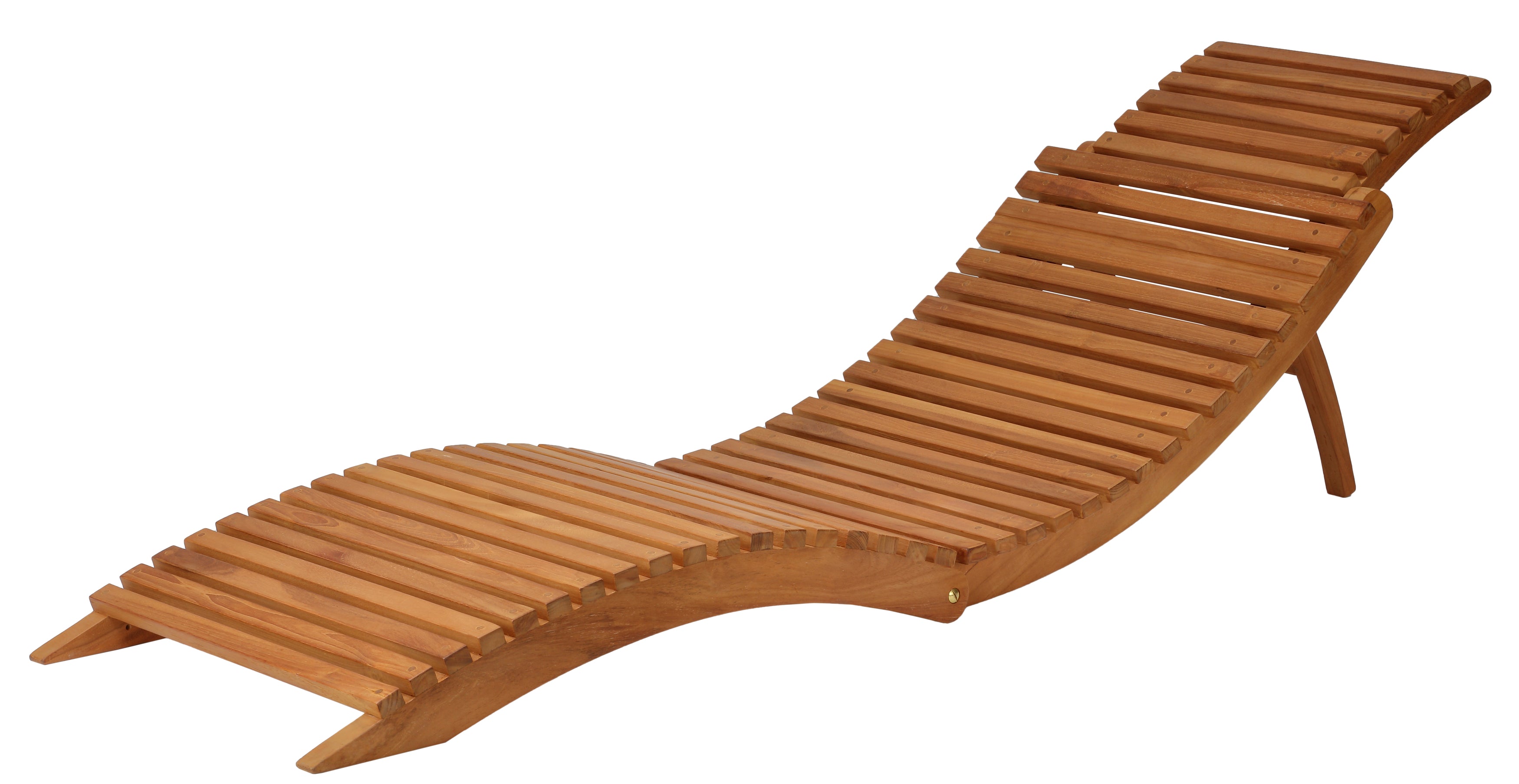 Bare Decor Chanelle Outdoor Teak Wood Folding Lounge Chair, Compact and Easy to Carry