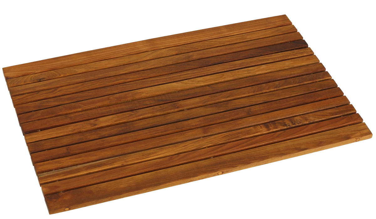 Bare Decor Cosi String Spa Shower Mat in Solid Teak Wood Oiled Finish, Large: 31.5&quot; x 20&quot;
