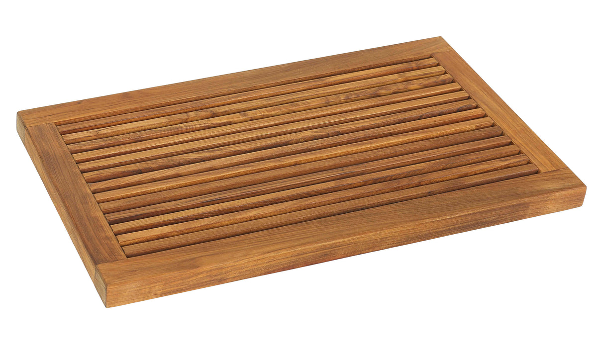 Bare Decor Dasha Spa Bath or Doormat in Solid Teak Wood Oiled Finish, Large: 31.5&quot; x 17.75&quot;