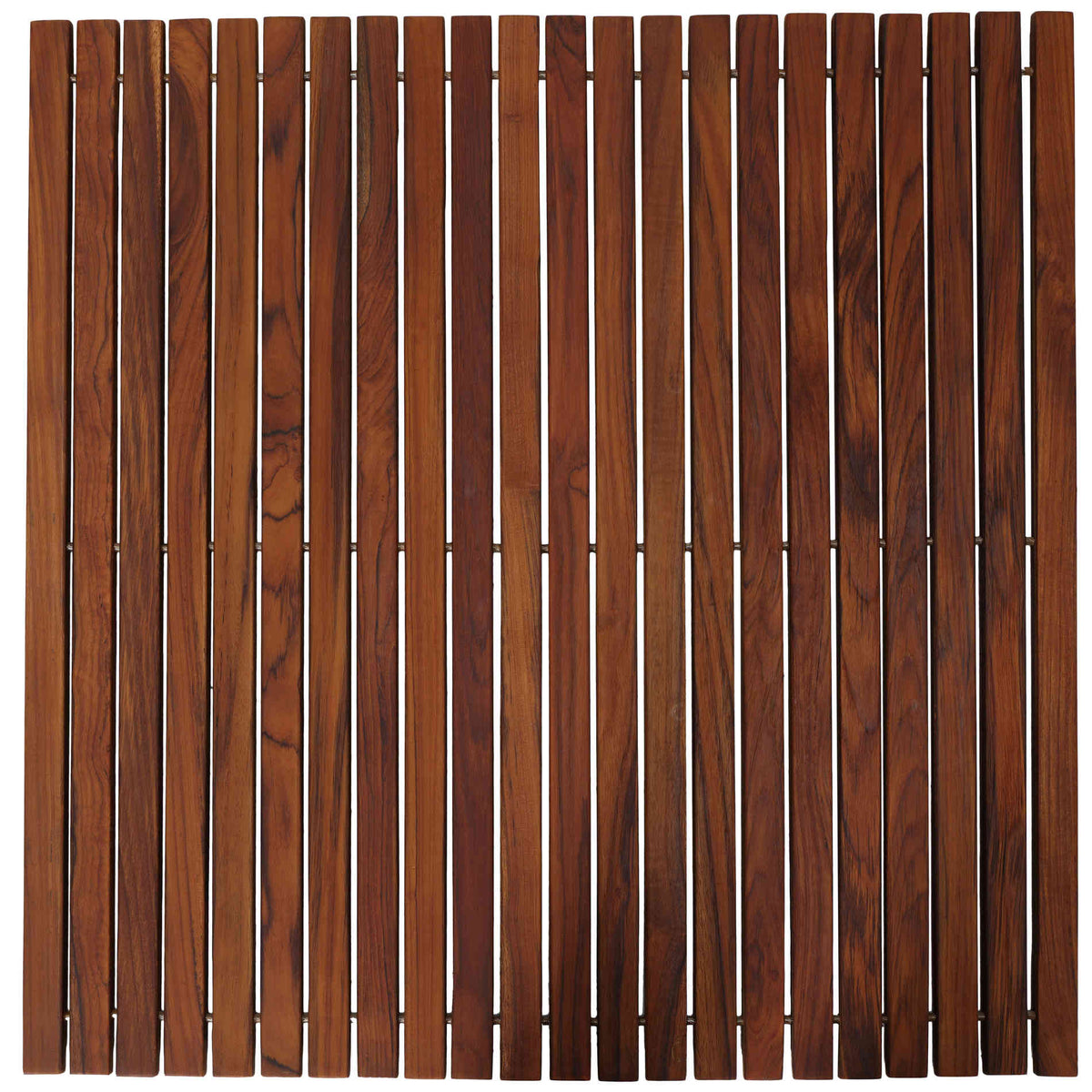 Bare Decor Fuji String Spa Shower Mat in Solid Teak Wood Oiled Finish. XL Square 30&quot; x 30&quot;