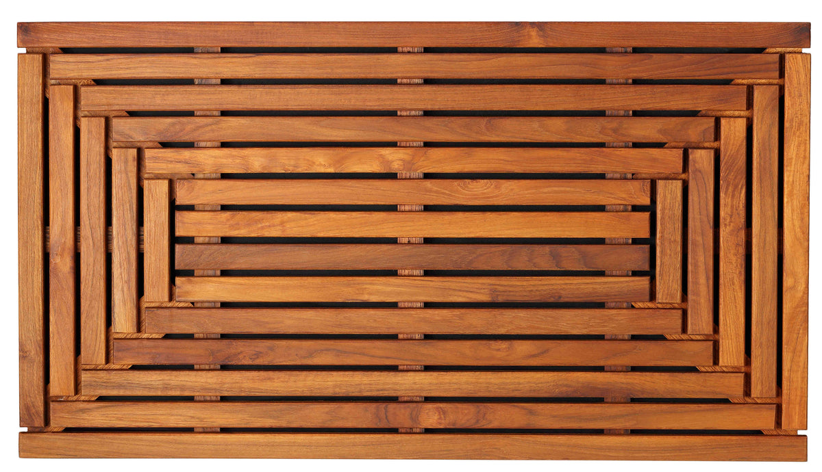 Bare Decor Giza Shower, Spa, Door Mat in Solid Teak Wood and Oiled Finish 35.5&quot; x 19.75&quot;