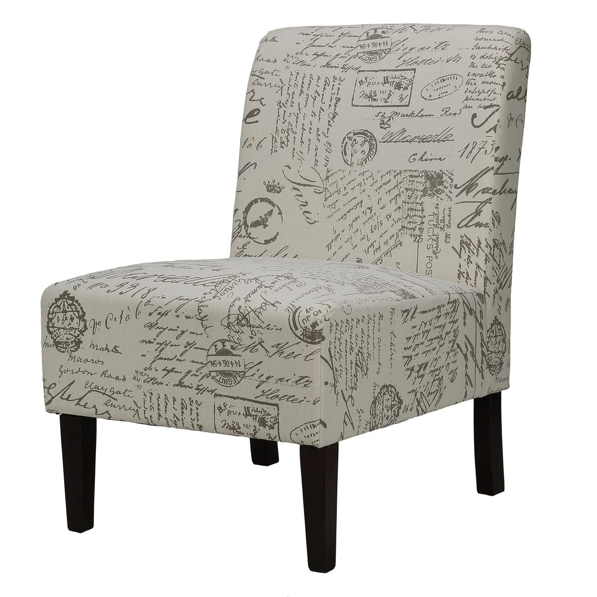 Cortesi Home Chicco Script Armless Accent Chair