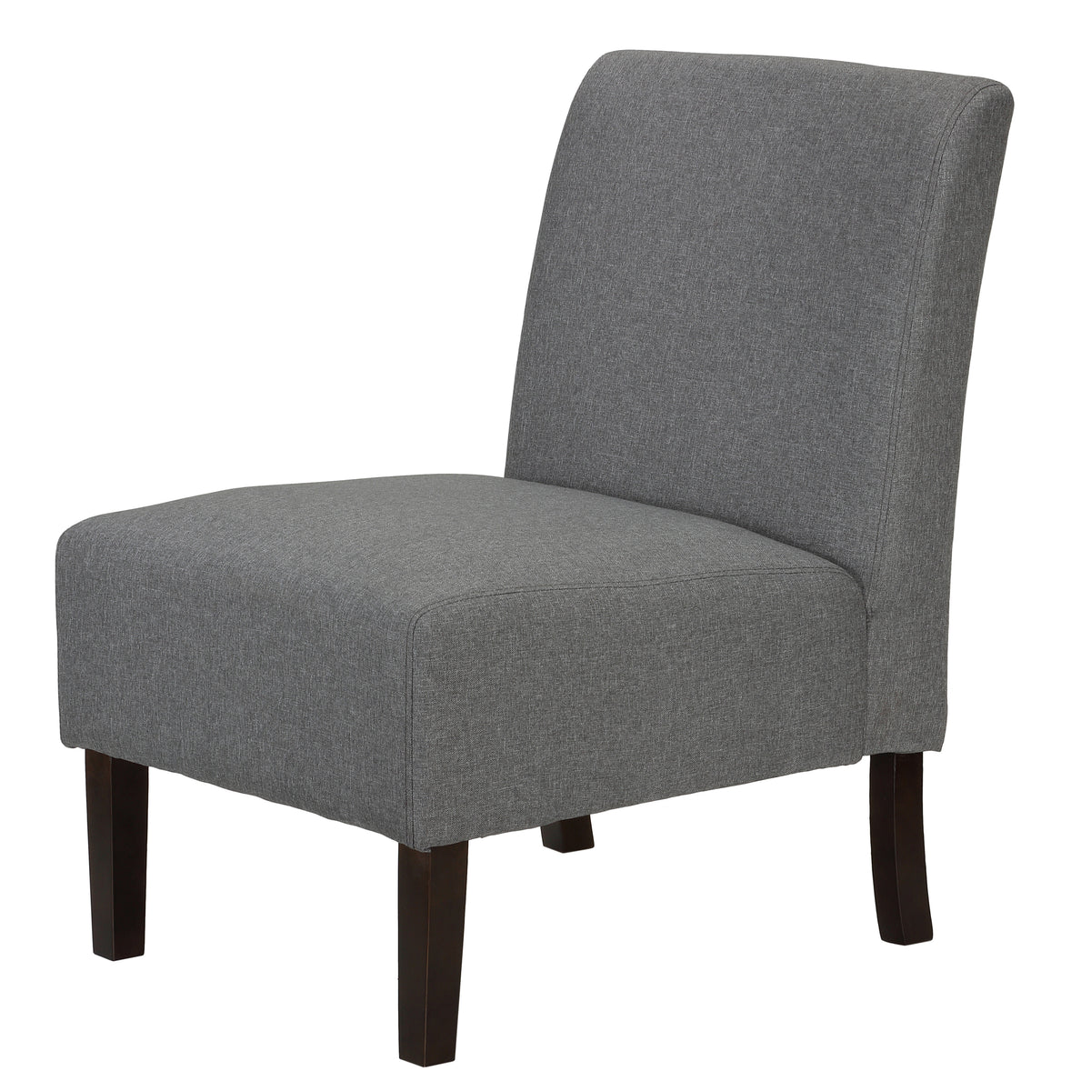 Cortesi Home Chicco Grey Linen Armless Accent Chair