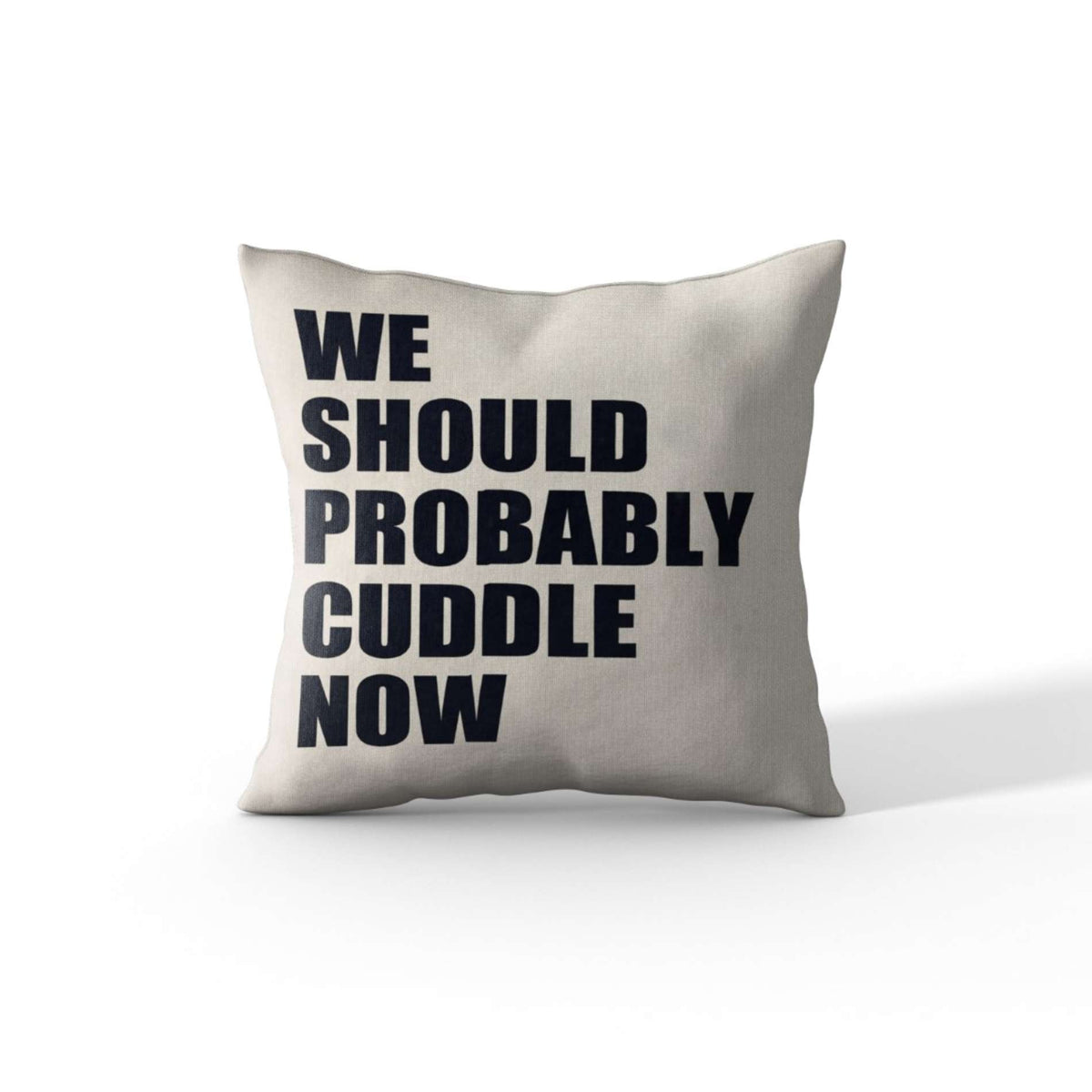 Cortesi Home &#39;We Should Probably Cuddle Now&#39; by Nicklas Gustafsson, Decorative Soft Velvet Square 18&quot;x18&quot; Accent Throw Pillow with Insert
