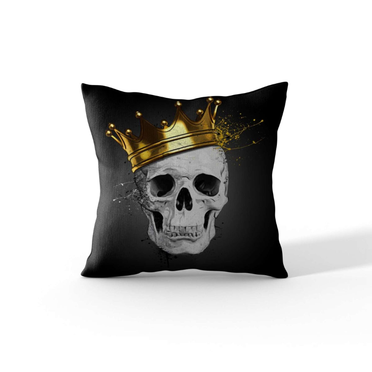 Cortesi Home &#39;Royal Skull&#39; by Nicklas Gustafsson, Decorative Soft Velvet Square 18&quot;x18&quot; Accent Throw Pillow with Insert