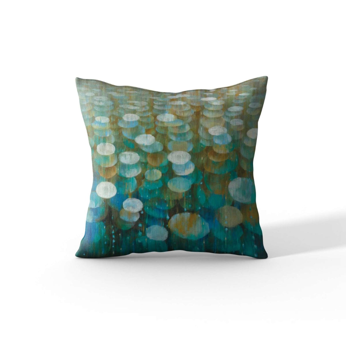 Cortesi Home &#39;Rain Drops&#39; by Danhui Nai, Decorative Soft Velvet Square 18&quot;x18&quot; Accent Throw Pillow with Insert