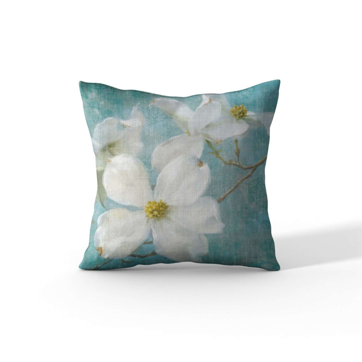 Cortesi Home &#39;Indiness Blossom&#39; by Danhui Nai, Decorative Soft Velvet Square 18&quot;x18&quot; Accent Throw Pillow with Insert