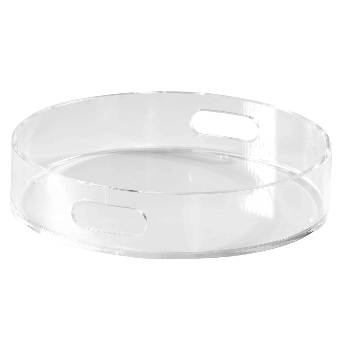 Cortesi Home Pyrite Acrylic Round Tray with Handles,12&quot;