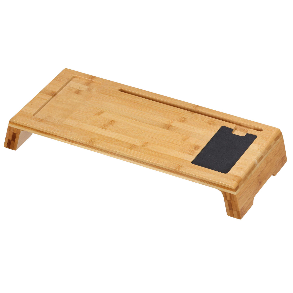 Cortesi Home Mia Natural Bamboo Monitor Stand With Mouse Pad,