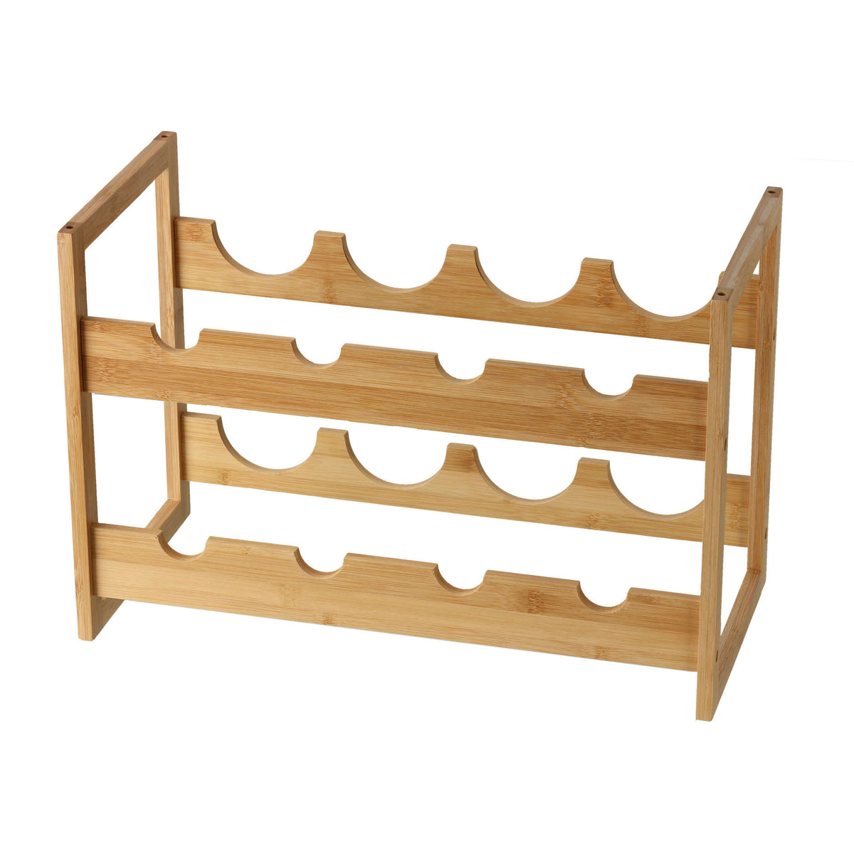 Cortesi Home Napa Natural Bamboo Stackable 2 Tier Wine Rack, Holds 8 Bottles 19&quot; Wide