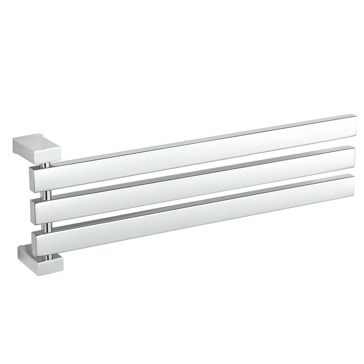 Enzo Contemporary Stainless Steel Adjustable 3 Swing Arm Towel Rack, Chrome