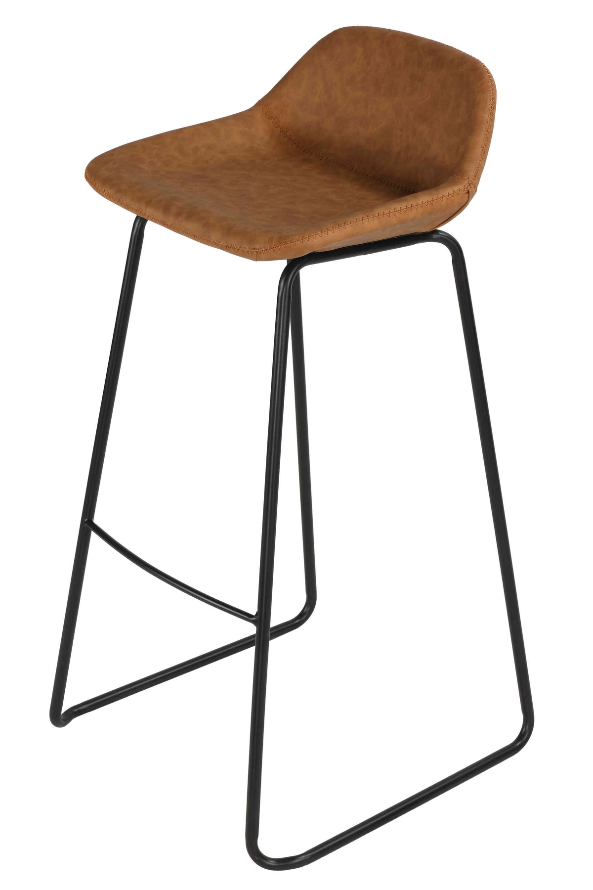 Cortesi Home Elise 30&quot; Barstool in Saddle Brown Faux Leather (Set of 2)