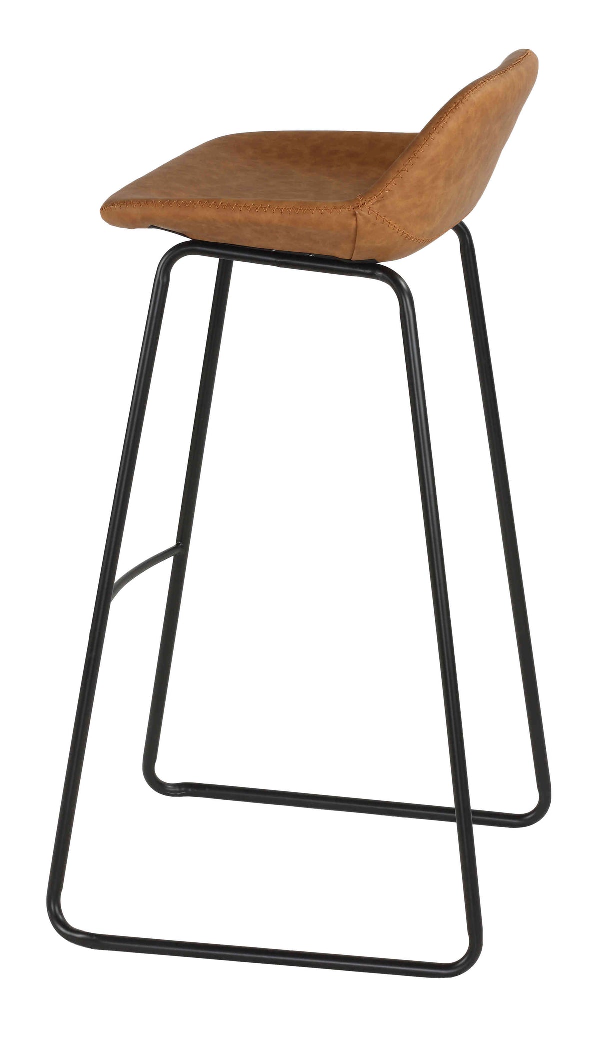 Cortesi Home Elise 30&quot; Barstool in Saddle Brown Faux Leather (Set of 2)