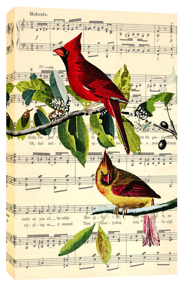 Epic Graffiti &quot;The Cardinal Sings&quot; Giclee Canvas Wall Art, 12&quot; x 18&quot;