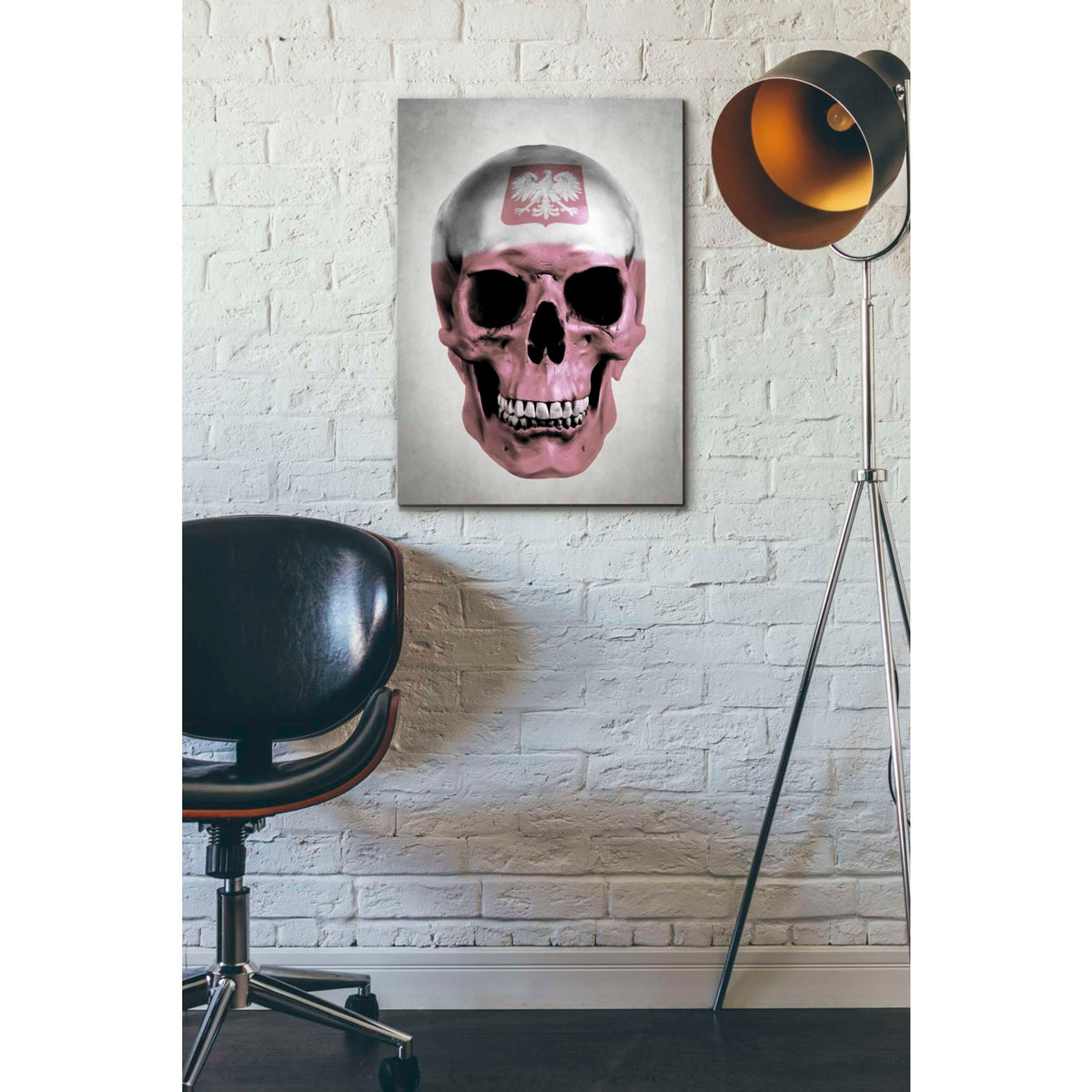 Cortesi Home &quot;Polish Skull-Grey&quot; by Nicklas Gustafsson, Giclee Canvas Wall Art