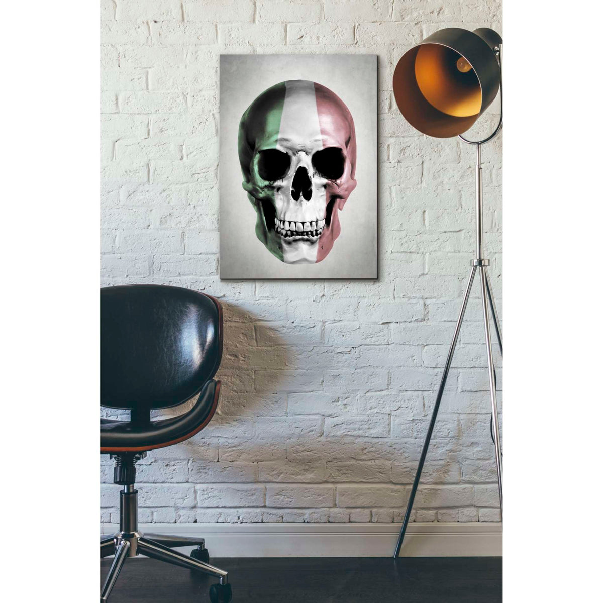 Cortesi Home &#39;Italian Skull Grey&#39; by Nicklas Gustafsson, Canvas Wall Art,18 x 26