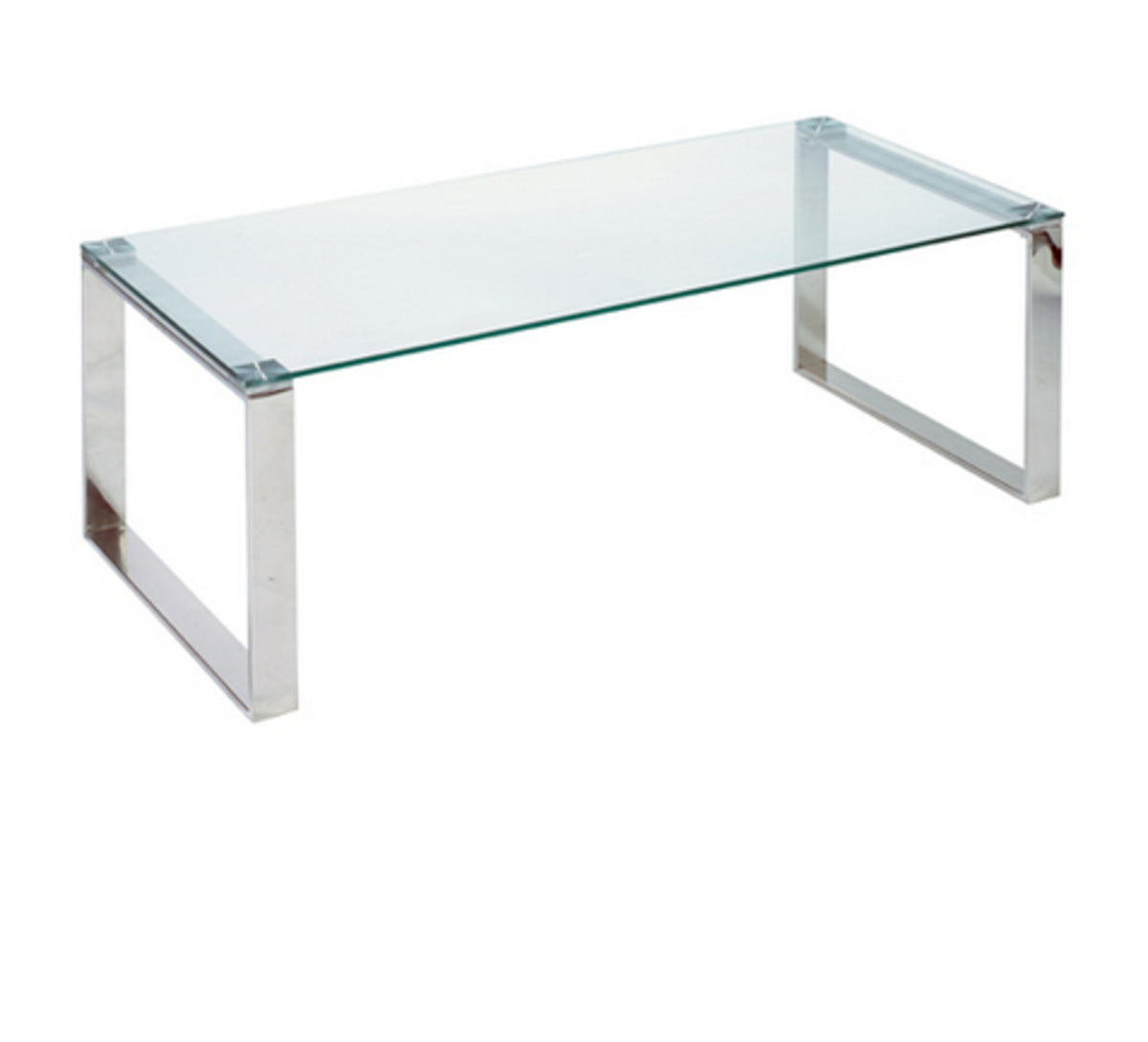 Cortesi Home Remi Contemporary Glass Coffee Table with Chrome Finish