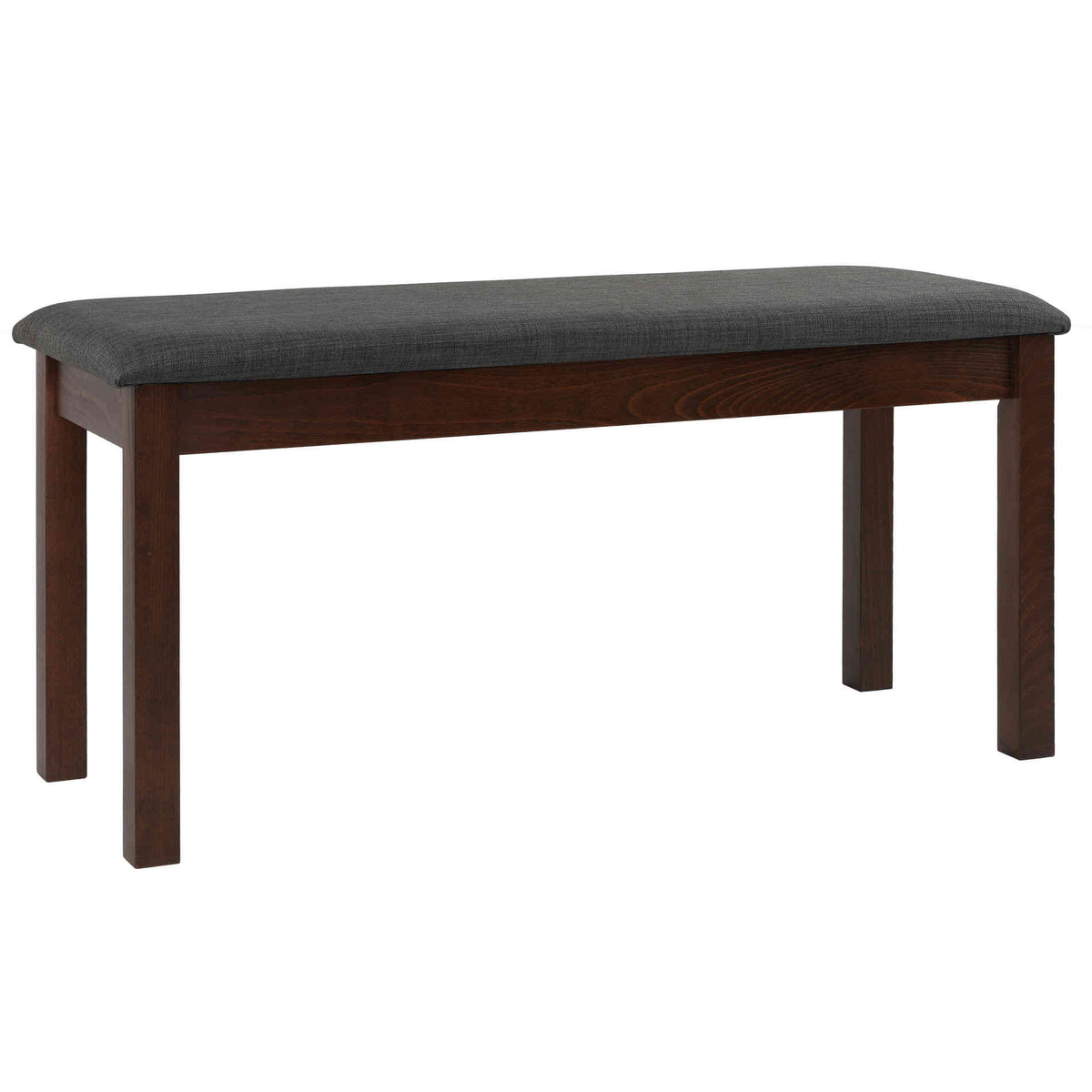 Cortesi Home Rosco Dining Bench in Charcoal Fabric, Walnut Finish 40&quot;