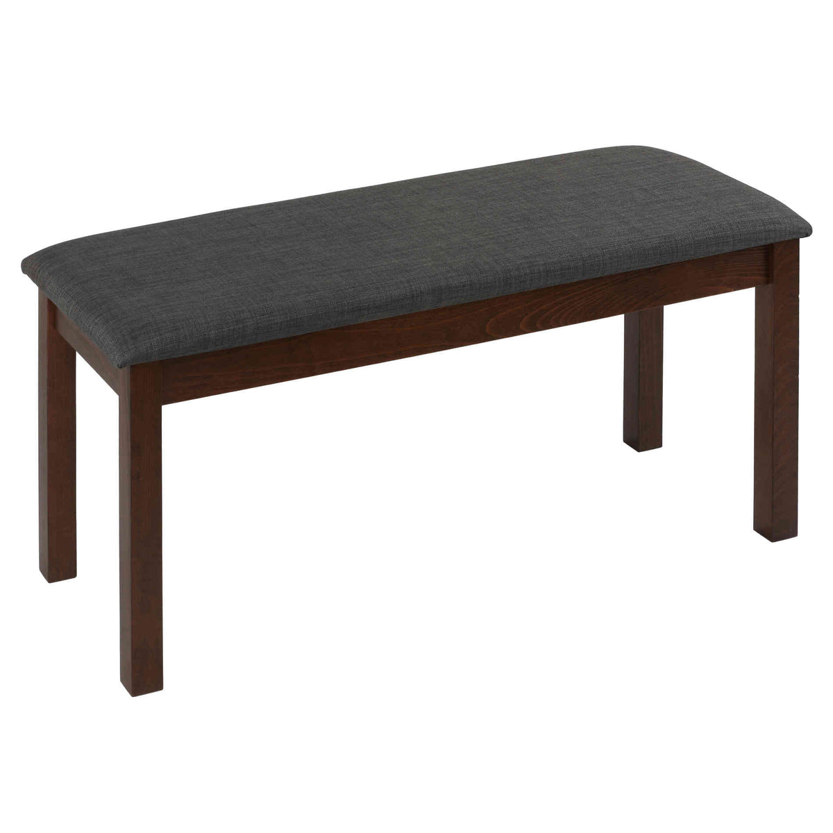 Cortesi Home Rosco Dining Bench in Charcoal Fabric, Walnut Finish 40&quot;