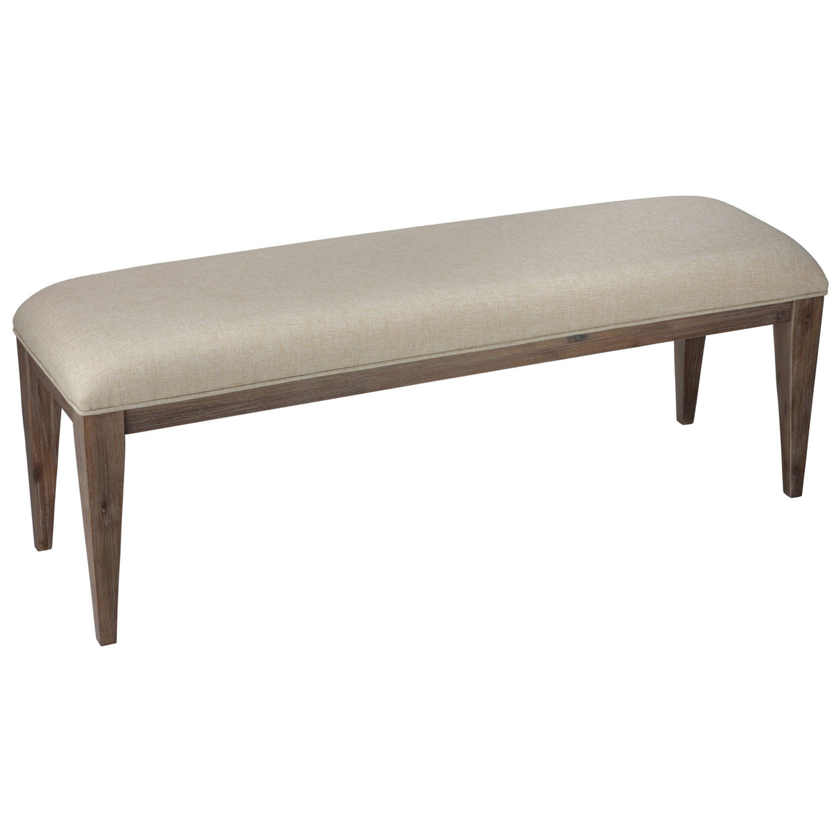 Cortesi Home Leno Bench with Neutral Linen Fabric
