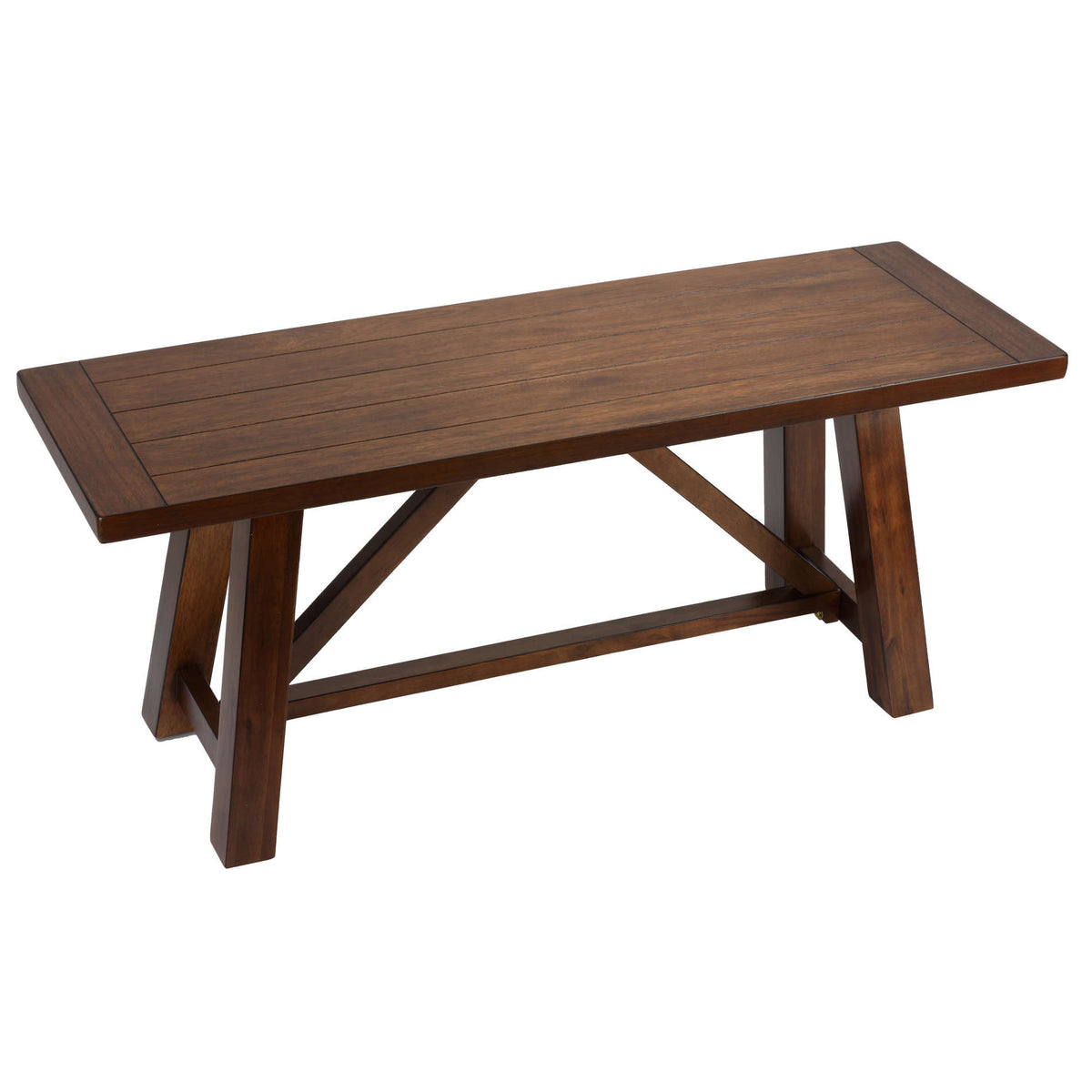 Cortesi Home Birmingham Solid Wood Dining Bench in Walnut Finish 44&quot; Wide