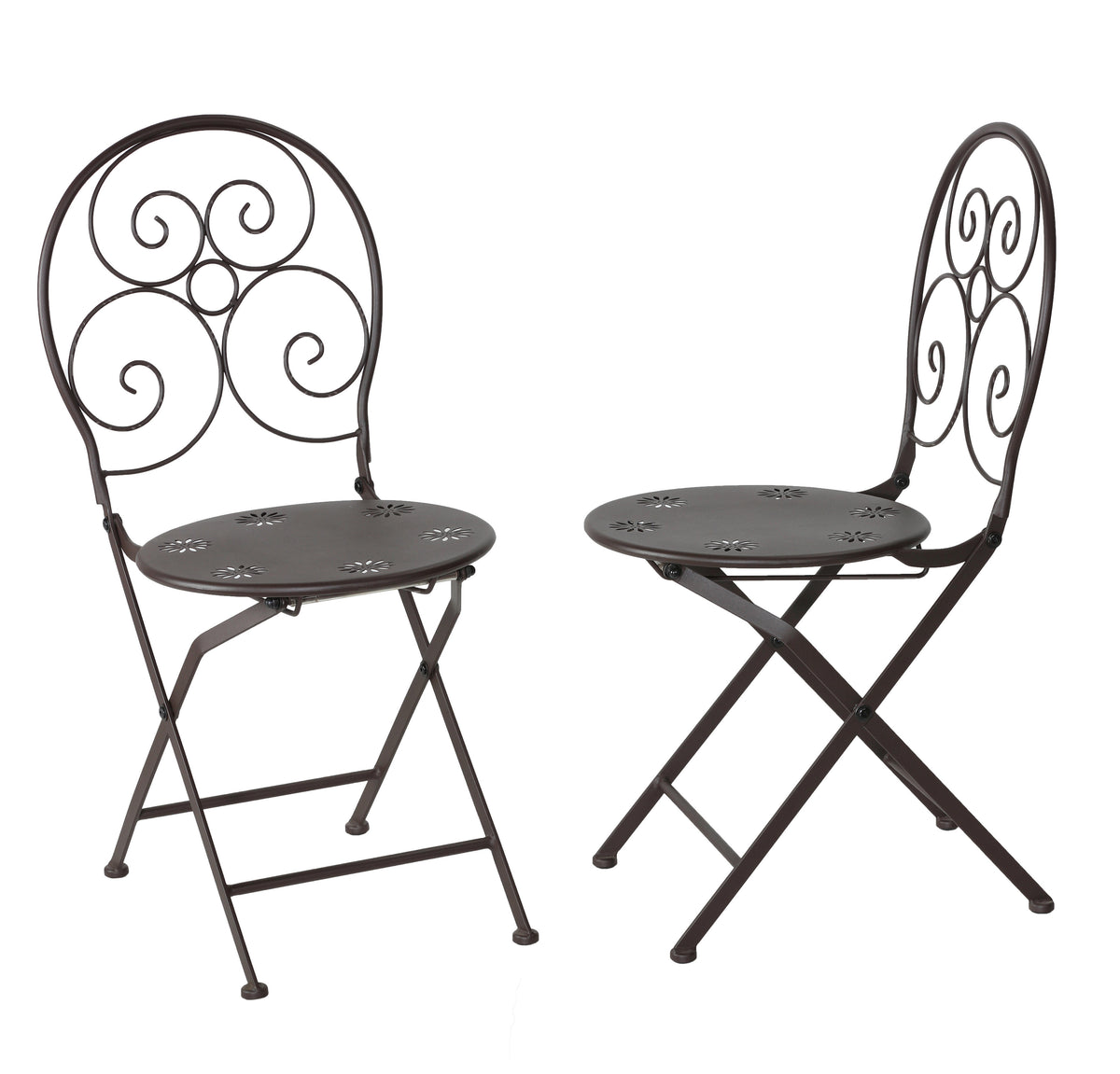 Cortesi Home Bebe Indoor/Outdoor Metal Folding Chair, set of 2