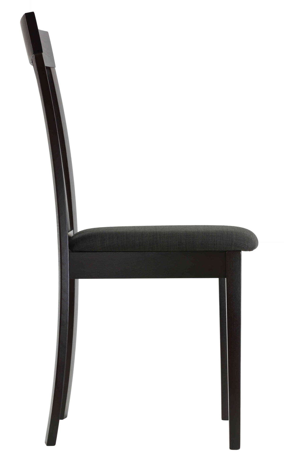 Cortesi Home Linnea Dining Chair in Charcoal Fabric, Cappuccino Finish (Set of 2)