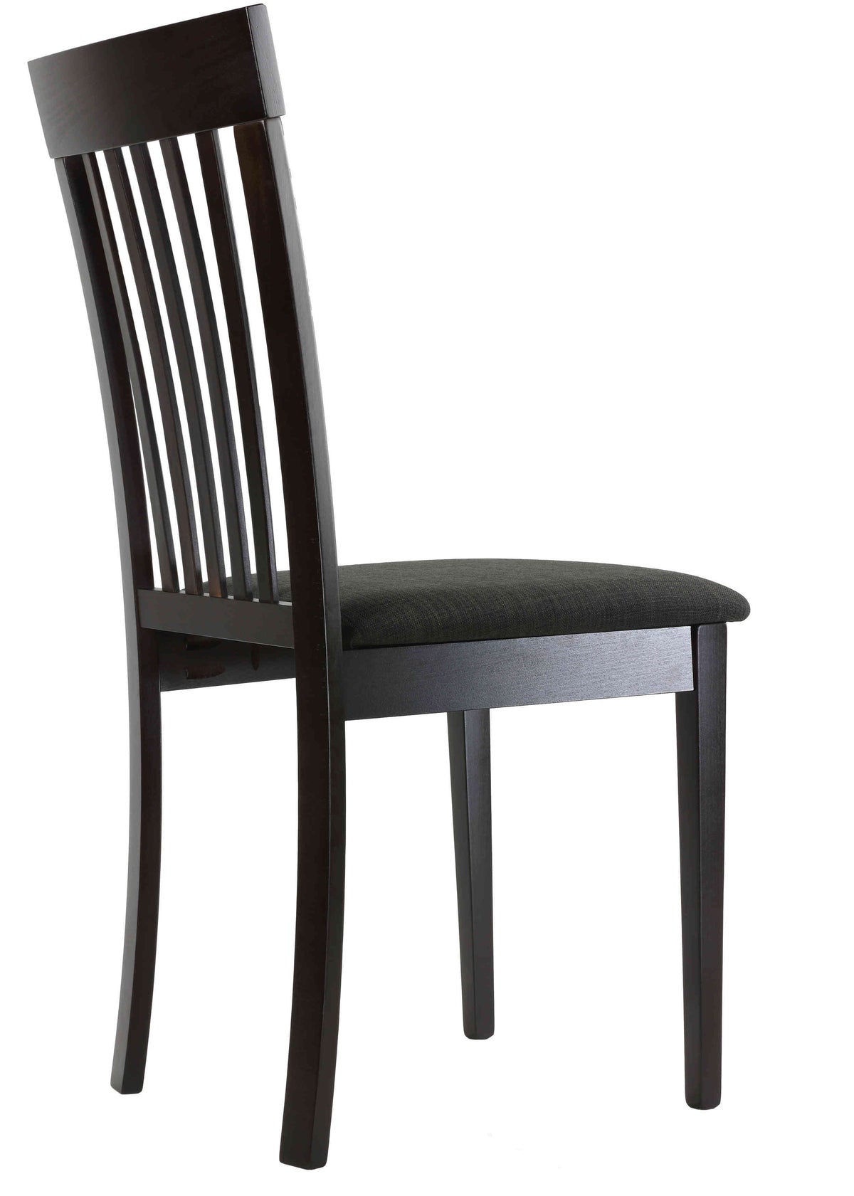 Cortesi Home Linnea Dining Chair in Charcoal Fabric, Cappuccino Finish (Set of 2)