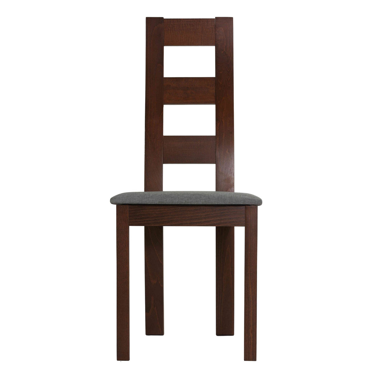 Cortesi Home Cuadro Dining Chair in Charcoal Fabric, Walnut Finish (Set of 2)