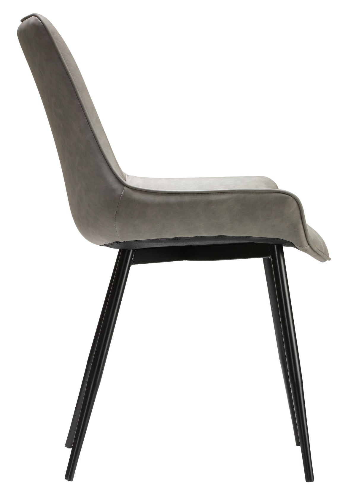 Cortesi Home Ellie Dining Chairs in Gray faux Leather, Set of 2