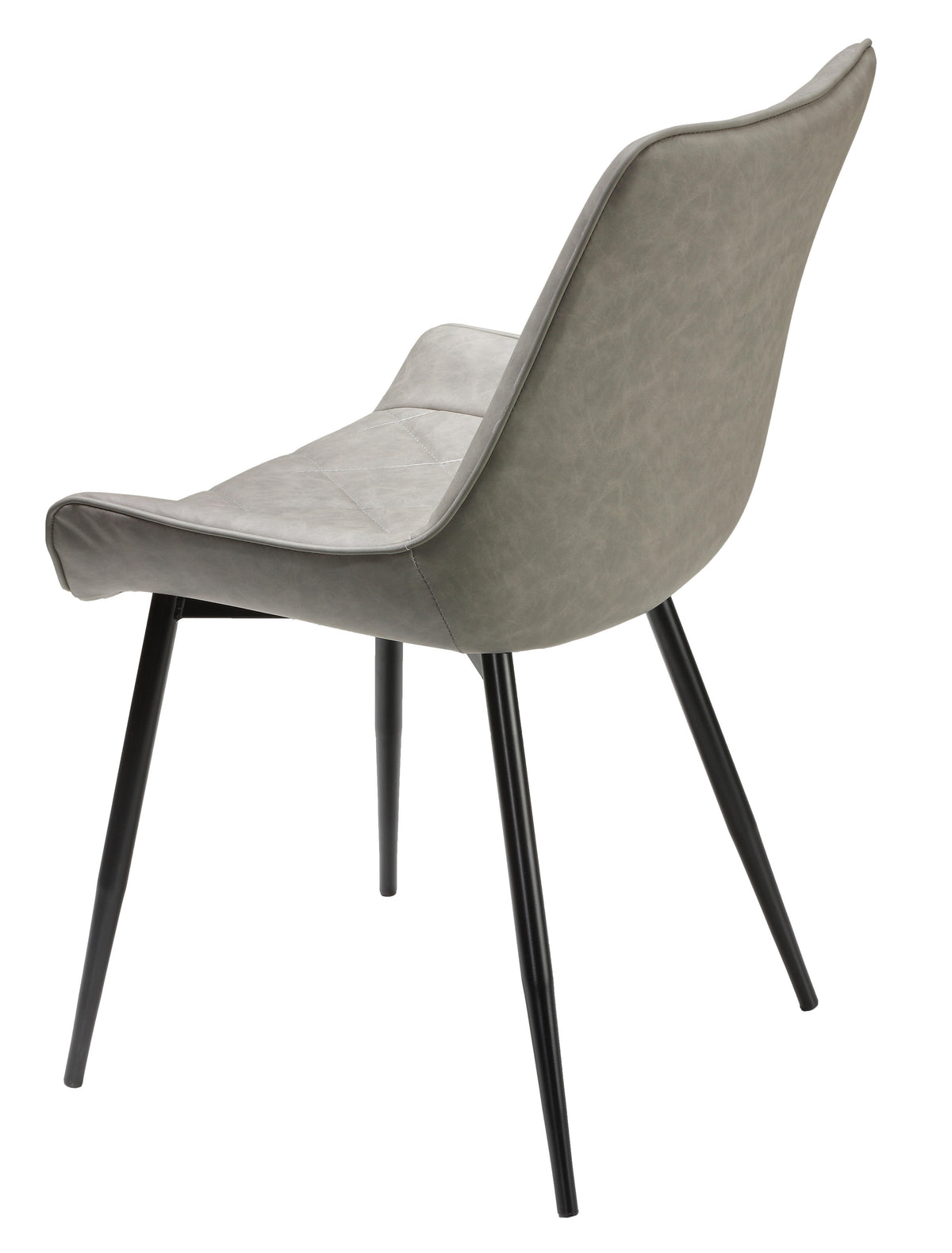 Cortesi Home Ellie Dining Chairs in Gray faux Leather, Set of 2