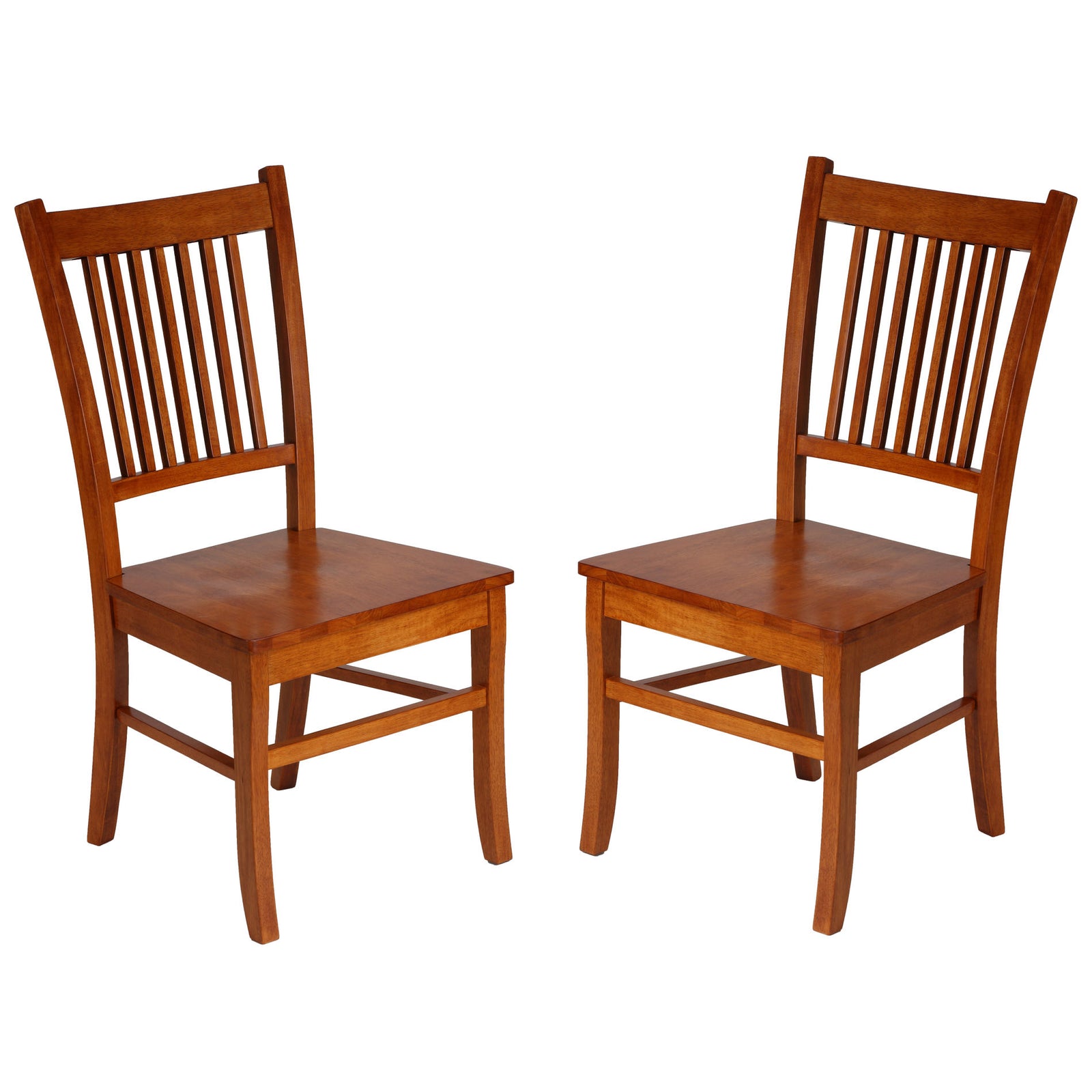Cortesi Home "America" Mission Style Wooden Dining Chairs, Set of 2,Honey Oak