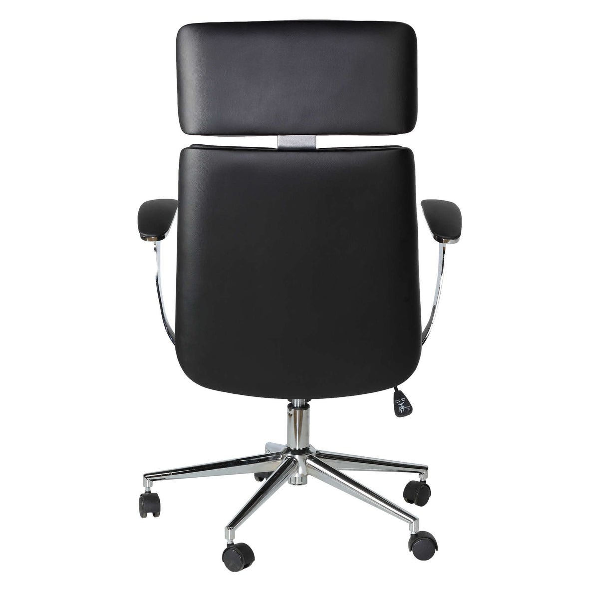 Cortesi Home Shirley Swivel Office Chair in Genuine Leather, Black